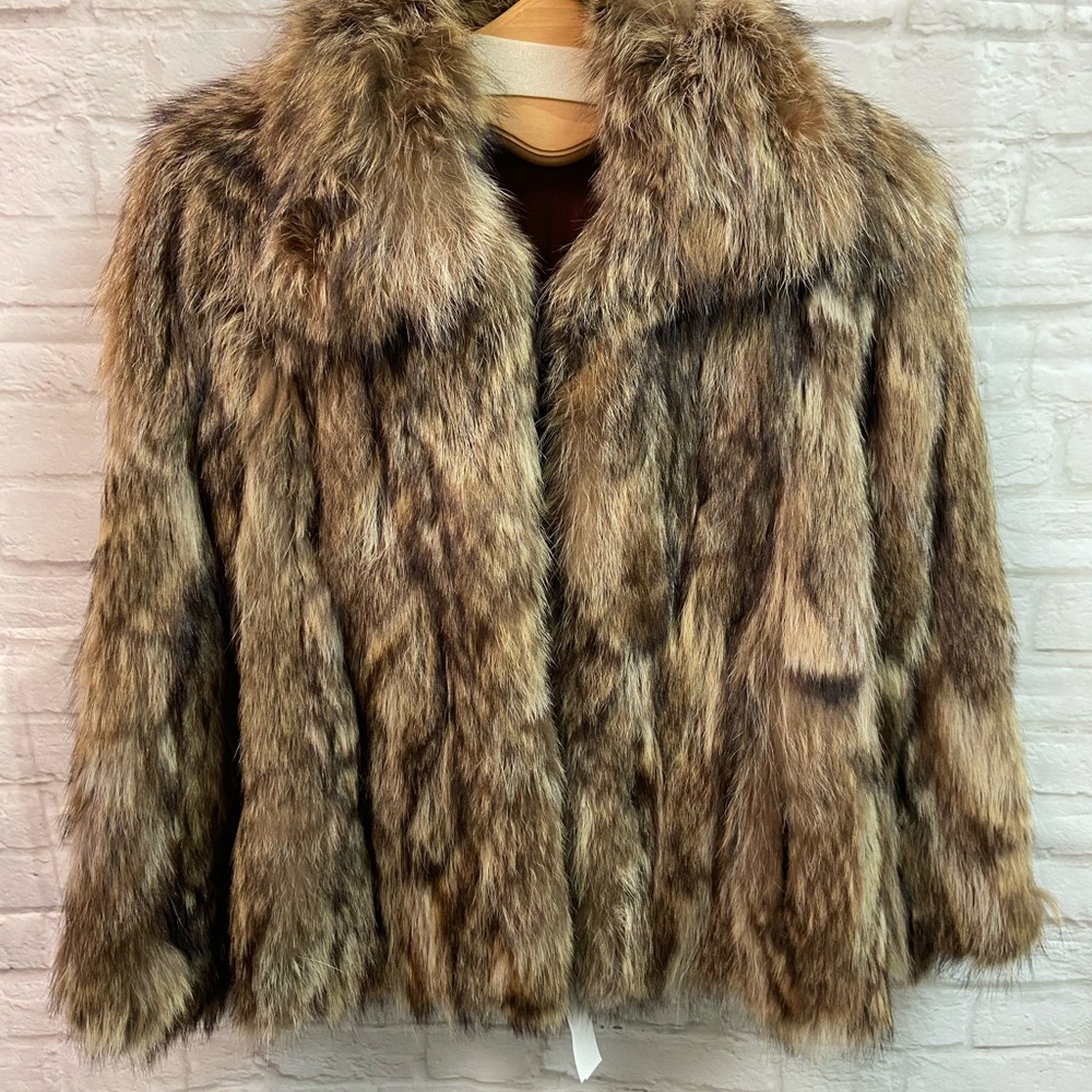 Raccoon fur coat